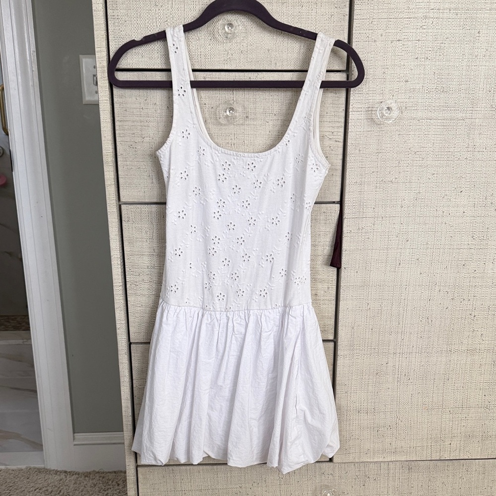 Zara White Eyelet Mini Dress